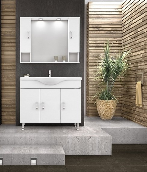 Комплект шкафове от MDF Alba 100 White Комплект шкафове от MDF Alba 100 White