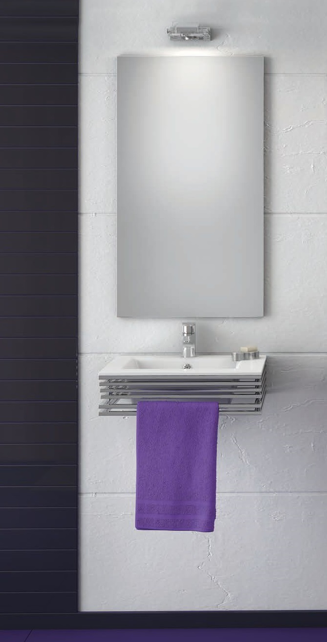 Мебели с бял умивалник Polyrail 40 Inox
