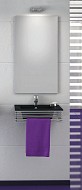 Мебели с черен умивалник Polyrail 40 Inox