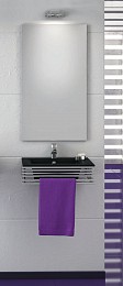 Мебели с черен умивалник Polyrail 40 Inox